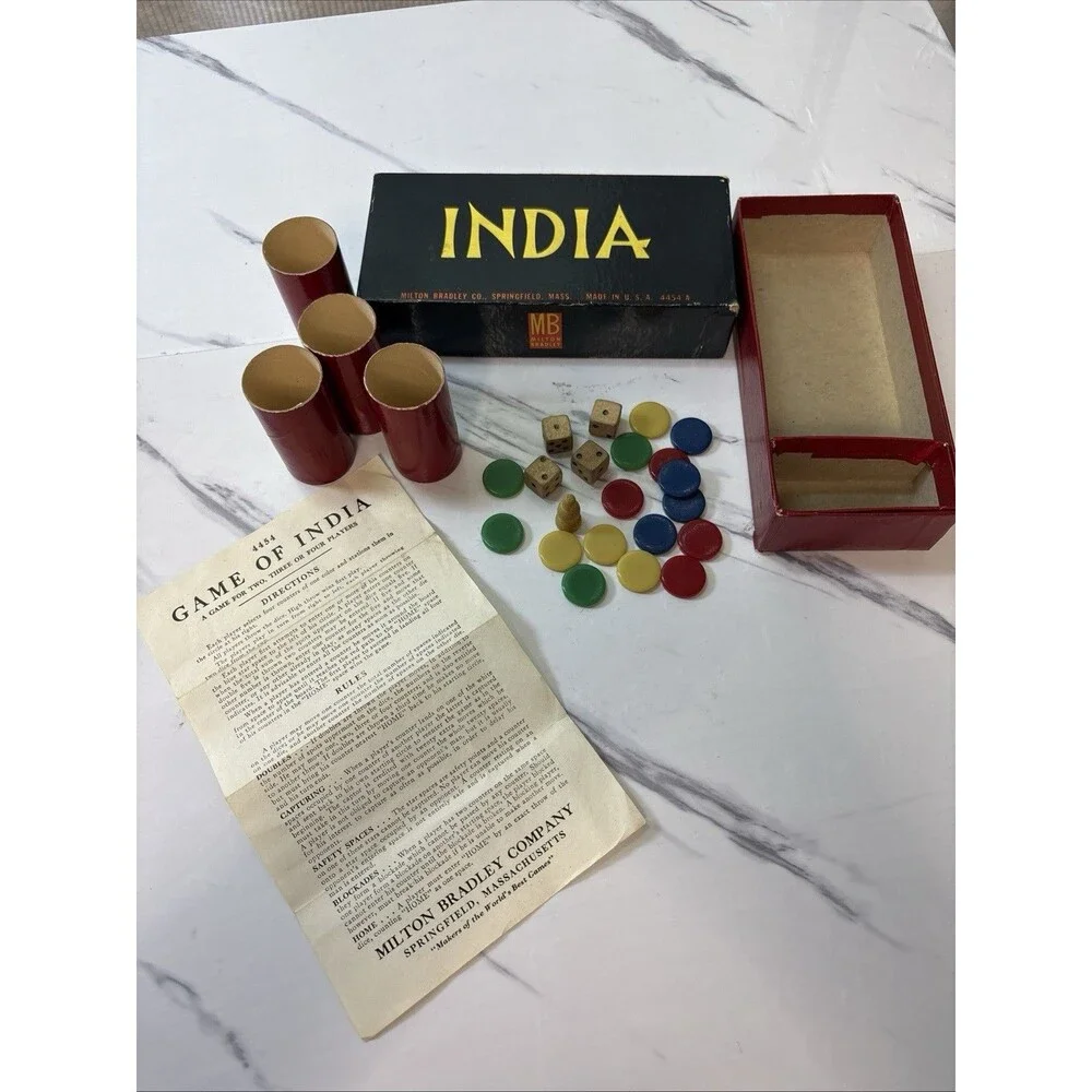 The Game Of India - Vintage Dice Milton Bradley
